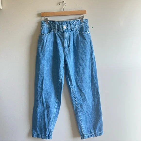 Ayr "The Hooky" High Rise Pleated Cotton/Hemp Size 28 Light Blue - Picture 1 of 15